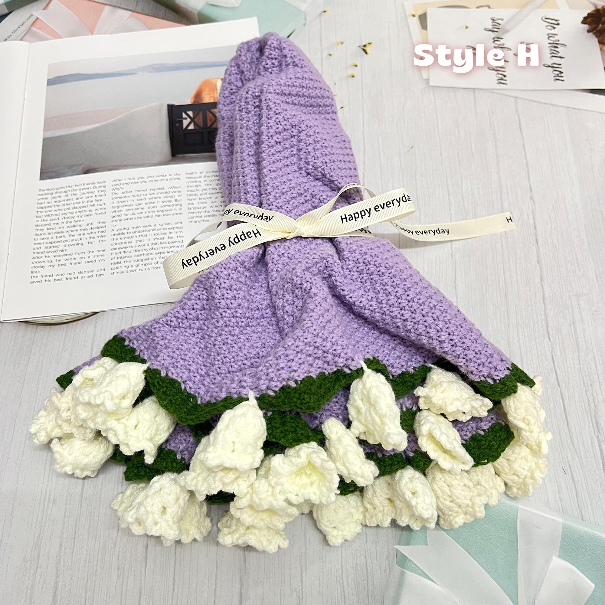 かぎ針編みのスズランの花束ブランケット - 手作りフラワー