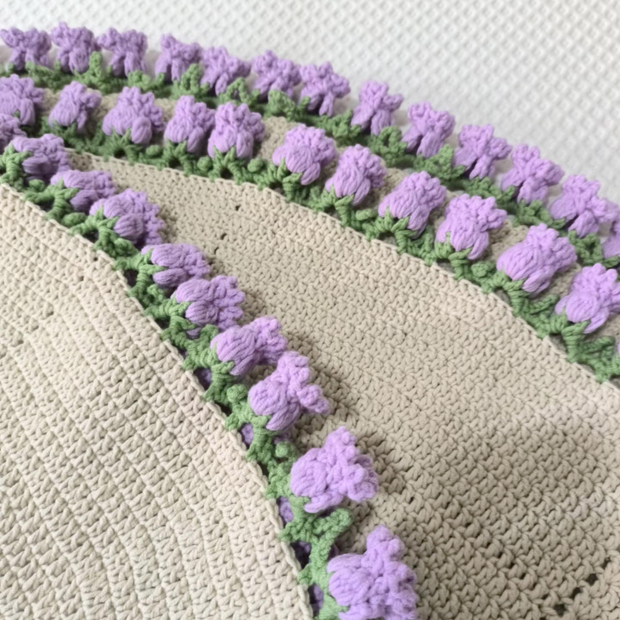 デジタルPDFダウンロード、かぎ針編みのスズランブーケブランケットの