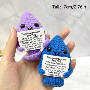 Crochet Funny Butt Plug Amigurumi, Gag Gift, Emotional Support Butt Plug, Funny Gag Mature Gift, Adorable Colorful Butt Plug,Bottom Plug