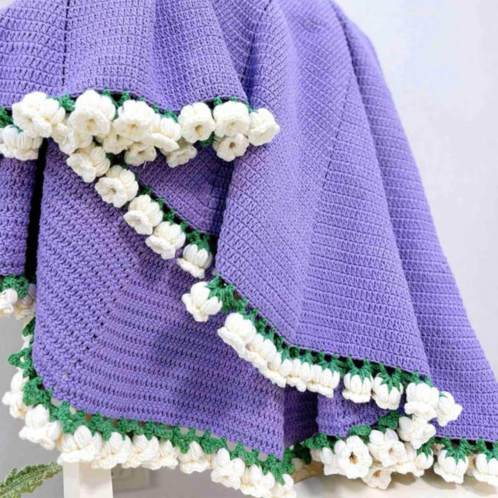 デジタルPDFダウンロード、かぎ針編みのスズランブーケブランケットの
