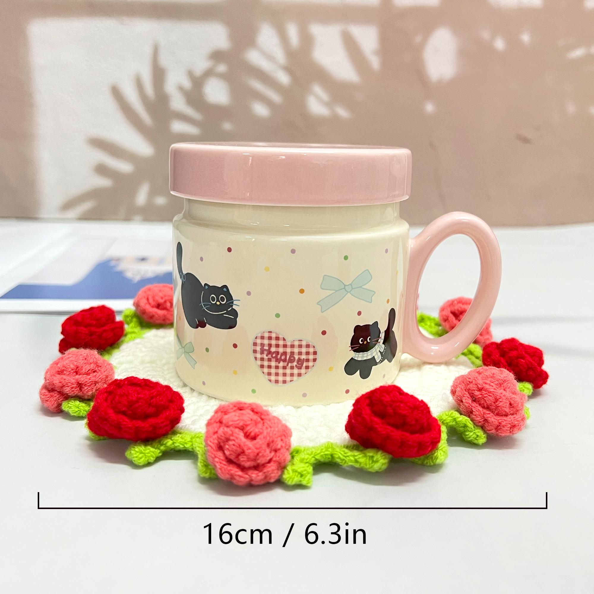 手編みのバラの花束コースター、花束ブランケット、完成品、バラの花の