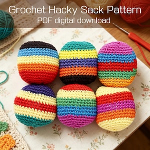 PDF PATTERN ONLY - Crochet Hacky Sack Footbag Pattern, Suitable For Beginners