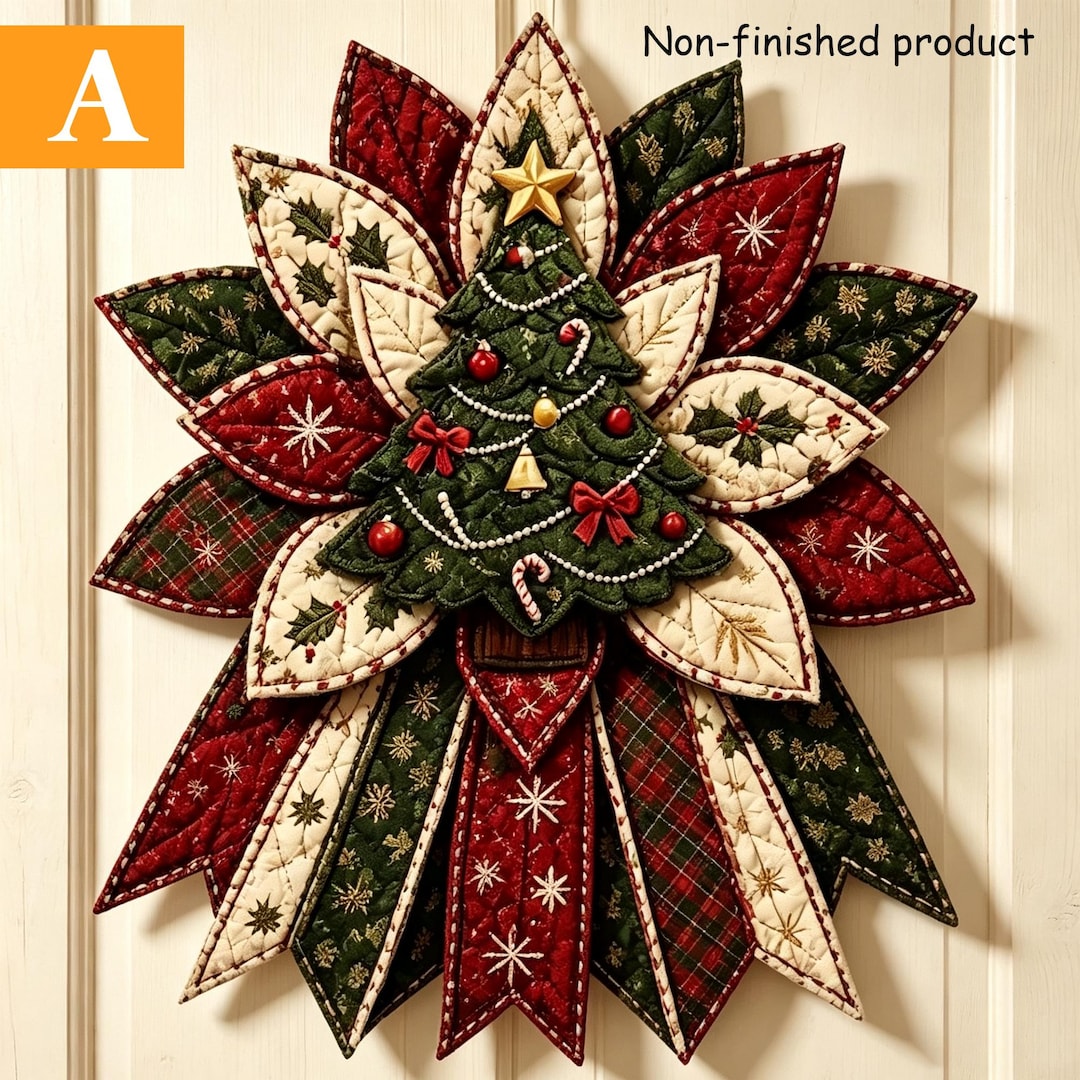 Christmas Quilt Bow DIY Sewing Kit, Handmade Gifts With Tutorials, Home