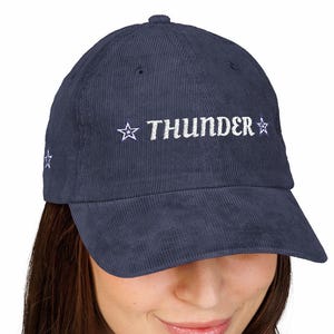 Cowboys Cheerleader Corduroy Cap, Thunder Dallas Cheerleaders Hat, DCC Hat, Dallas Cheerleader Gift, Cowboys Game Day Hat, Cheerleader Hat