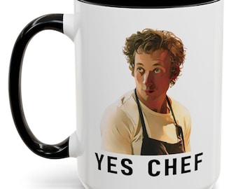 YES CHEF Bear Mug, 11 or 15 oz, Jeremy Bear Mug, Yes Chef Mug, Every Second Counts, Funny TV Lover Gift, Gift for Chef, Gift for Bear Fan