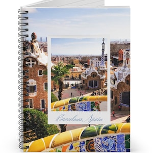 Barcelona Spain Notebook (Spiral, Ruled Line) Barcelona Notebook, Spain Notebook, Travel journal, Travel Planner, Travel notebook, Vacation