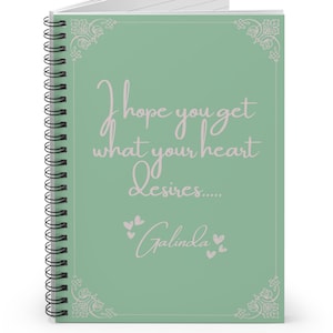 Glinda Galinda Wicked Notebook (Spiral, Ruled Line), Heart Desires Galinda Wicked Notebook, Wicked Inspired Notebook, What is this Feeling