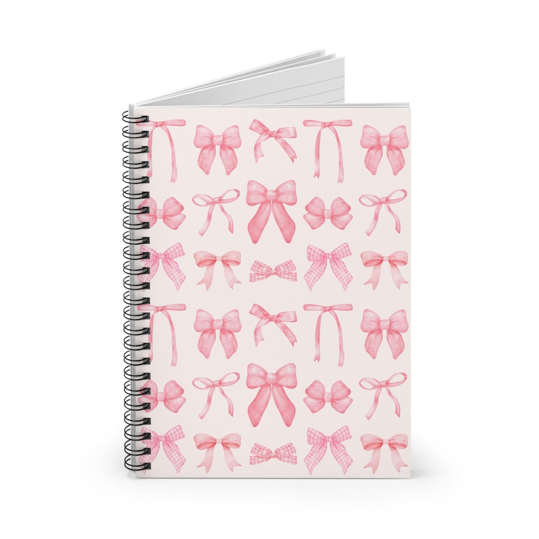 OXW Caderno De Cereja Com Laço Rosa Coquette, Caderno De Presentes Femininos Fofos Para Mulheres, Adolescentes, Presentes De Cereja Para Mulheres, Presentes Fofos Para Adolescentes, Diários Para