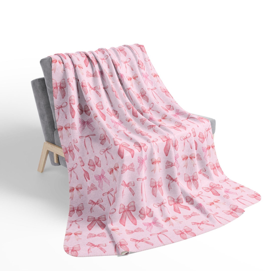 Pink Coquette Bows Fleece Blanket (fleece Sherpa Blanket) Coquette Bows ...