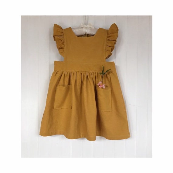 mustard pinafore dress