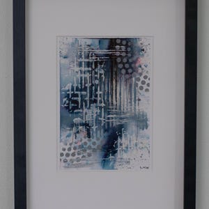 Peça de arte original emoldurada em mídia mista
