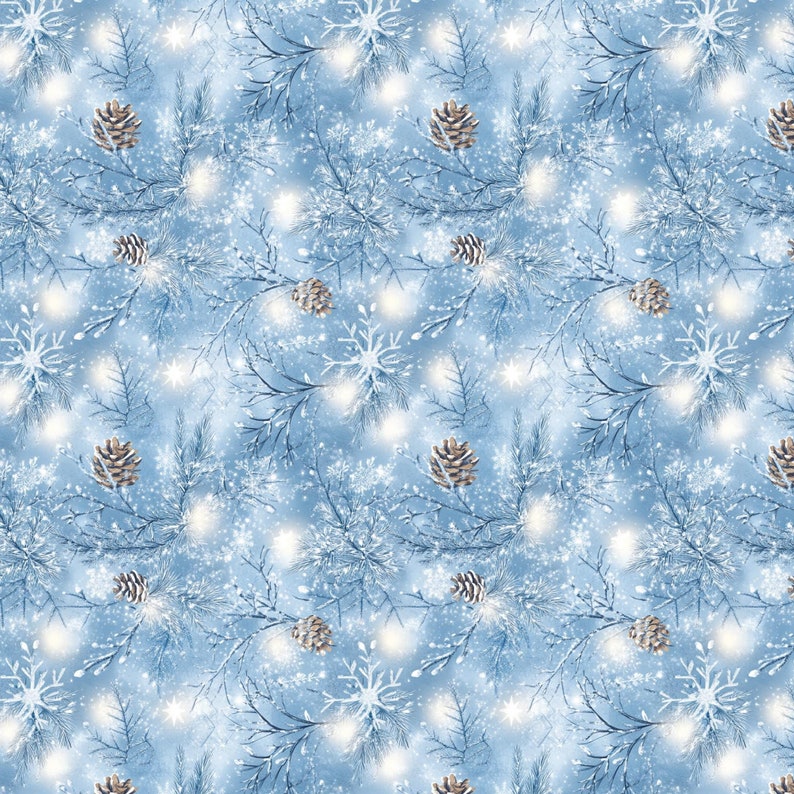 Winter Wonderland Seamless Digital Pattern - Frosty Snowflakes ...