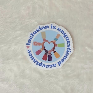 Sticker Inclusion Education Krachtige inspirerende boodschap van steun voor gelijke acceptatie Sticker speciaal onderwijs