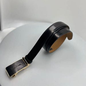 Premium Italian Leather Handmade Ratchet Slide Smart Belts- Black color for Men. Unique Gift for Him