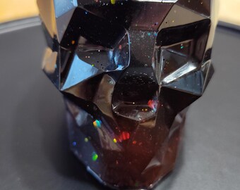 Skull Pen and Pencil Holder: Glitter Tea Light Candle Holder, Planter