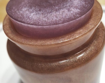 Resin Herb Jar, Apothecary, Rose Gold and Silvery Purple