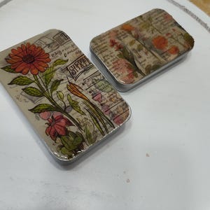 Lata de Noções de Jardim de Flores Vintage, Latas com Tampa Deslizante, Conjunto de Duas, Cowboy, Costura, Tricô, Caixa de Comprimidos, Lata de Cartão de Presente, Lata de Menta