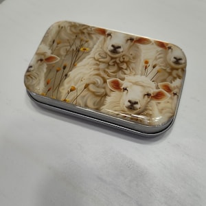 Sheep Notions Tin, Sewing, Knitting, Pill Box, Gift Card Tin, Mint Tin