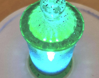 Christmas Jar, Urn, Candy Jar, Green and Blue