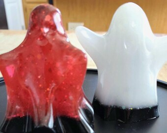 Glitter Resin Ghosts: Spooky Halloween Decor, Set of Two