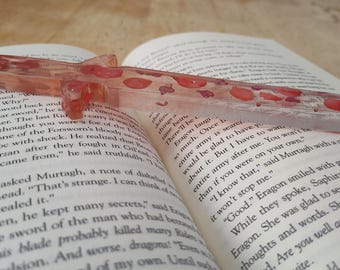 Floral Resin Dagger Bookmark, Decor, Decoration, Non Sharp
