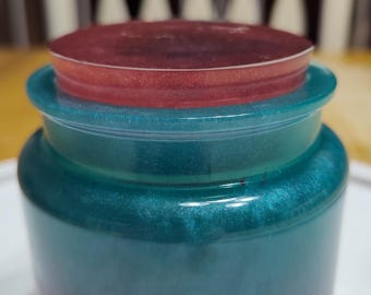 Resin Herb Jar, Teal and Pink
