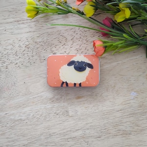 Sheep Notions Tin: Resin-Coated Sewing Knitting Pill Box