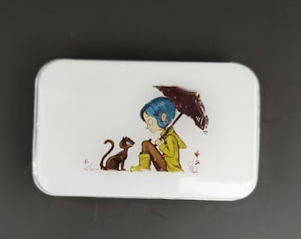 Coraline Notions Tin: Resin-Coated Sewing Knitting Pill Box