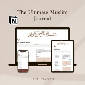 Muslim Journal & Islamic Notion Planner Template — Daily Islamic Tracker | Prayer, Quran, Habit and Faith Organizer