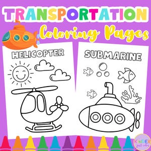 Vehicle Coloring Pages: Transportation for Kids (PDF)