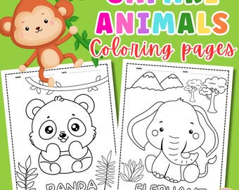 Coloriages animaux de safari : activité préscolaire pour enfants (PDF)