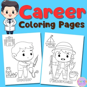 Career Coloring Pages: Community Helpers, Dream Job (PDF)