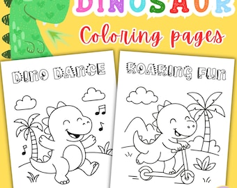 Niedliche Dinosaurier Malvorlagen für Kinder, Vorschulaktivitäten (PDF)