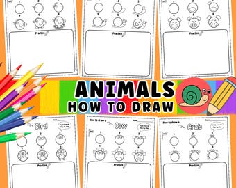 Learn to Draw Animals: Step-by-Step Guide for Kids (Printable)