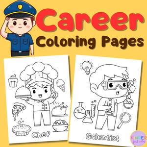 Career Coloring Pages: Community Helpers, Job Theme (PDF)