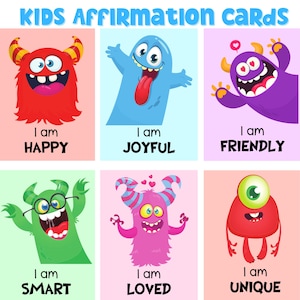 Positive Affirmation Cards For Kids | Printable Affirmation Cards | Motivational Cards | Encouragement Cards for Kids | Kids Affirmations