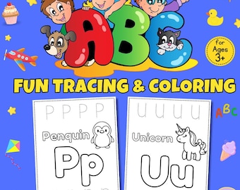 Alphabet Tracing Coloring Pages: Handwriting Practice (PDF)