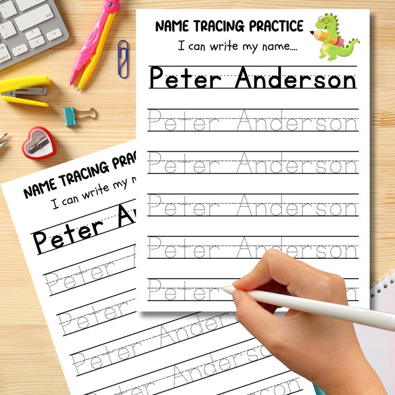 Custom Name Tracing Worksheet: Preschool Handwriting Practice (PDF ...