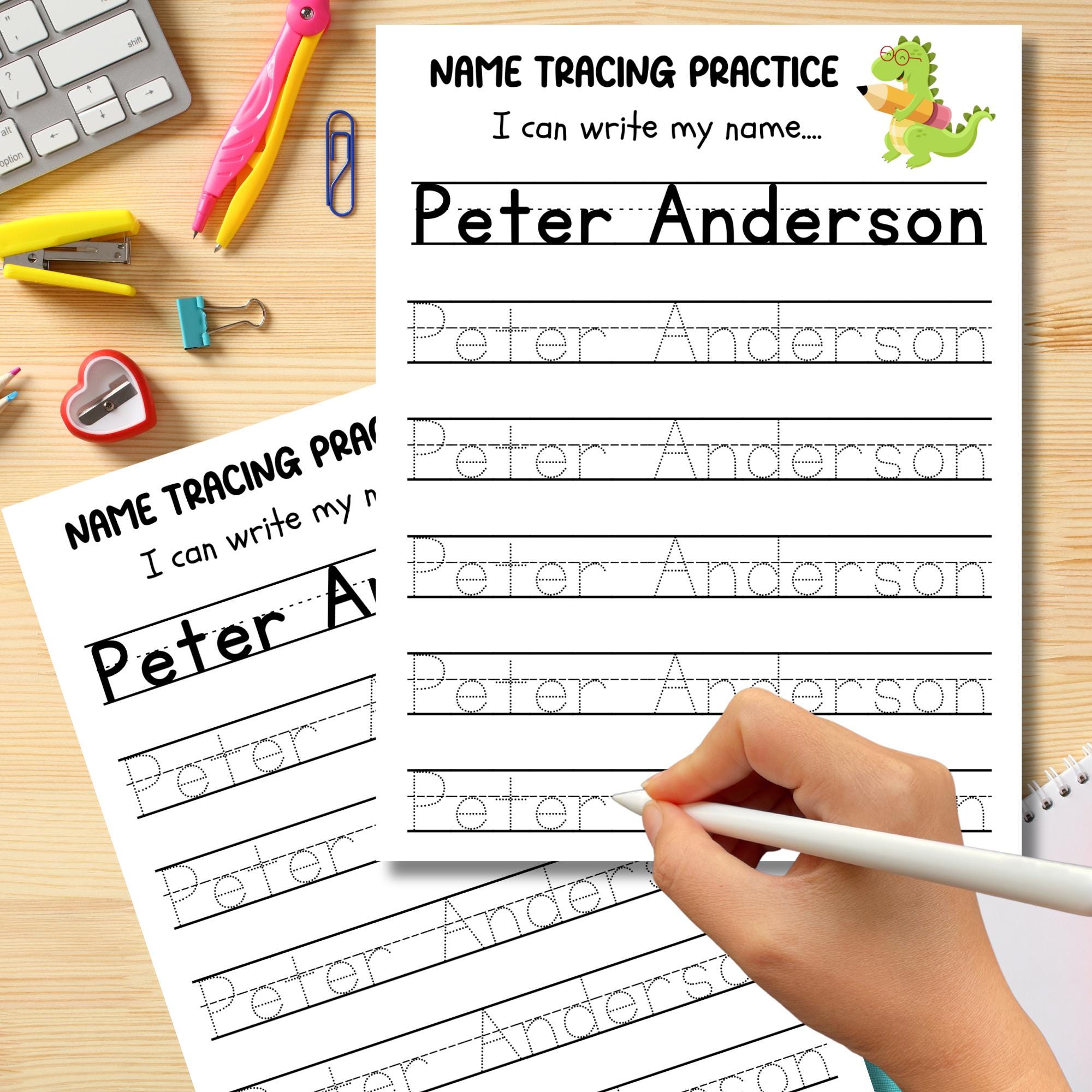 Pre-k Custom Name Tracing Worksheet, Name Writing Practice ...