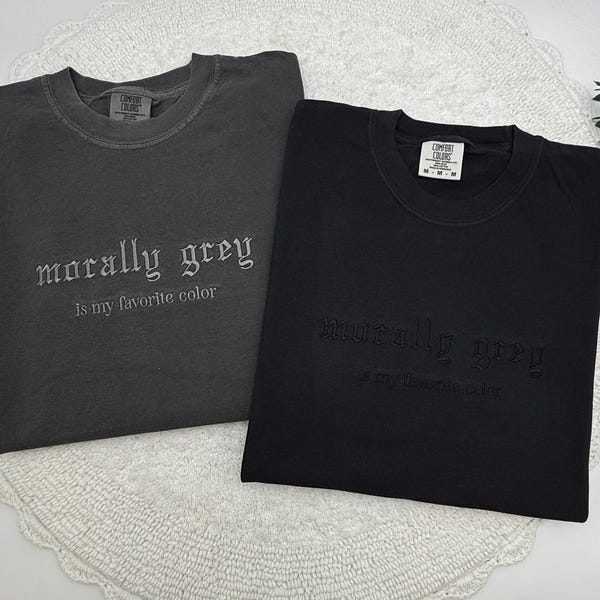 Morally Grey Embroidered T-Shirt - Dark Romance Booktok Shirt