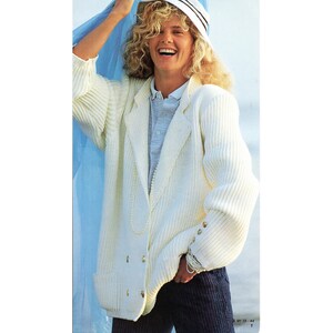 Vintage 1980s Double Breasted Sweater Knitting Pattern – Half Brioche Stitch – Women’s - PDF pattern - digital download