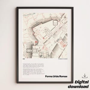 Ancient City of Rome Map – Digital Print – Roman Empire History – Educational map
