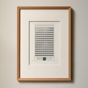 Marcel Breuer Bristol Office Hand-Drawn Architectural Print