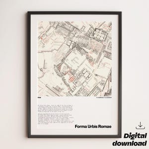 Ancient City of Rome Map – Digital Print – Roman Empire History – Educational map