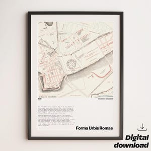 Ancient City of Rome Map – Digital Print – Roman Empire History – Educational map