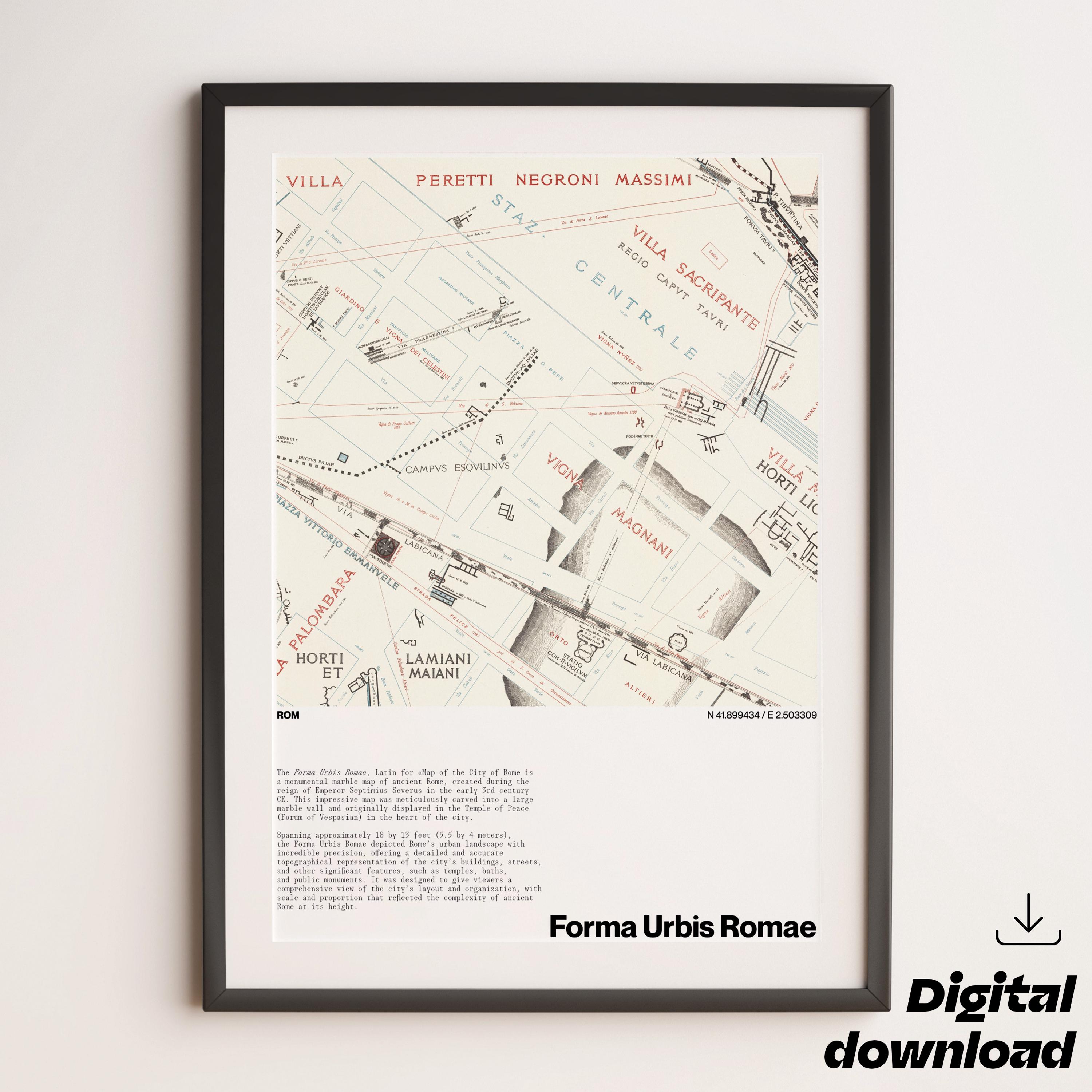 Ancient City of Rome Map – Digital Print – Roman Empire History - Etsy