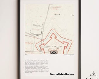 Ancient City of Rome Map – Digital Print – Roman Empire History – Educational map  – Military and Defense Architecture