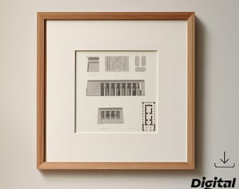 Ancient Philae Island Prints | Architectural Details | Digital Download | Antique Egypt Engravings | Historic Wall Art | Vintage Decor