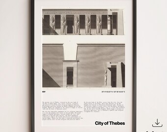 Antique Thebes Engraving: Ancient Egypt Travel Print (Digital Download)