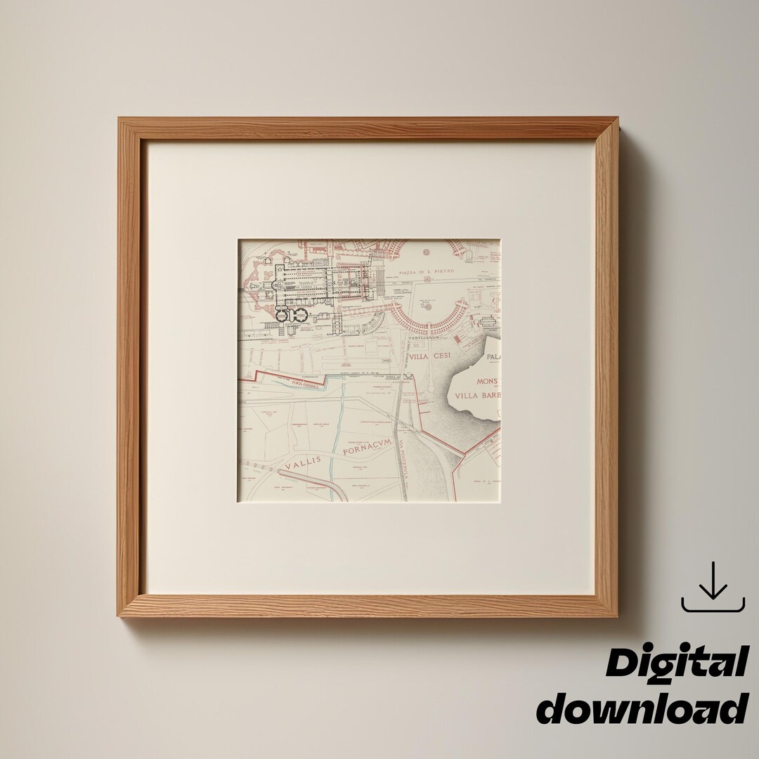 Ancient City of Rome Map – Digital Print – Roman Empire History ...